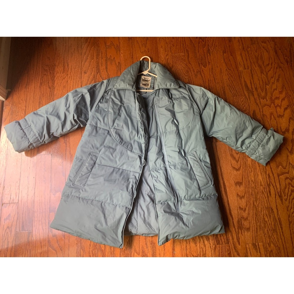 Saxton Hall Coat Gray Quilted Pocket Puffy Asymmetrical Women's Size M